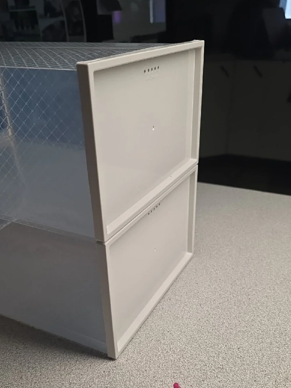 Clear White Stackable Storage Drawers - Home Organization